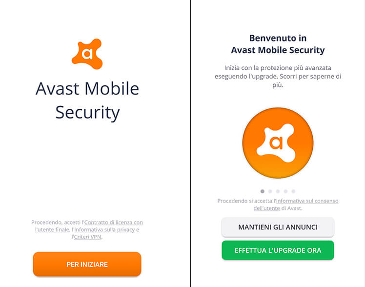 Installazione di Avast Free Mobile Security
